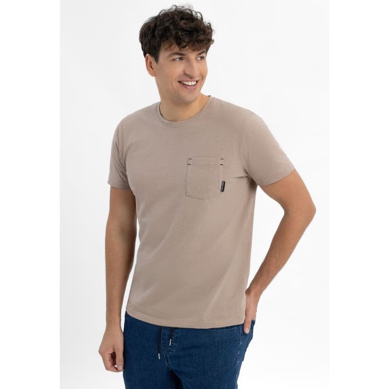 Pánske tričko s krátkym rukávom VOLCANO TM-SVEN-BEIGE 2
