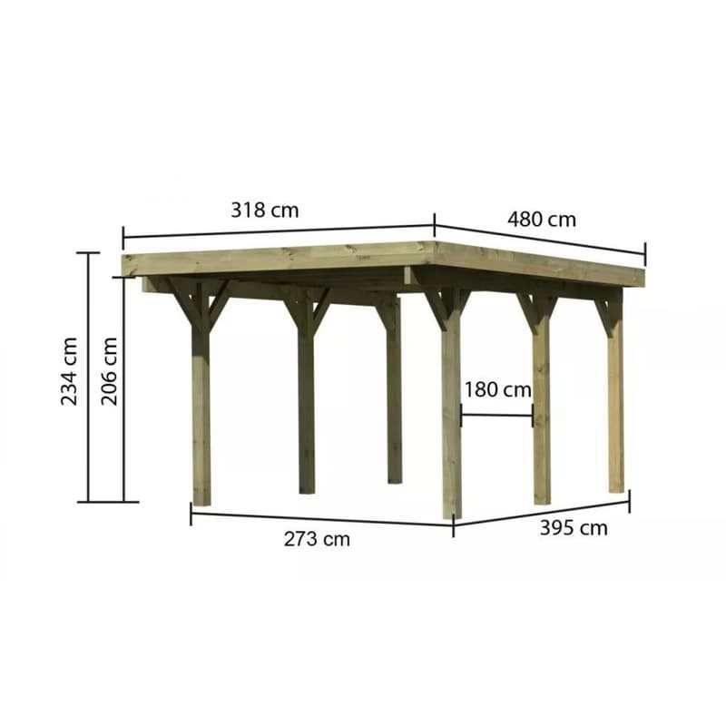 Drevený prístrešok / carport CLASSIC 1A Lanitplast 5