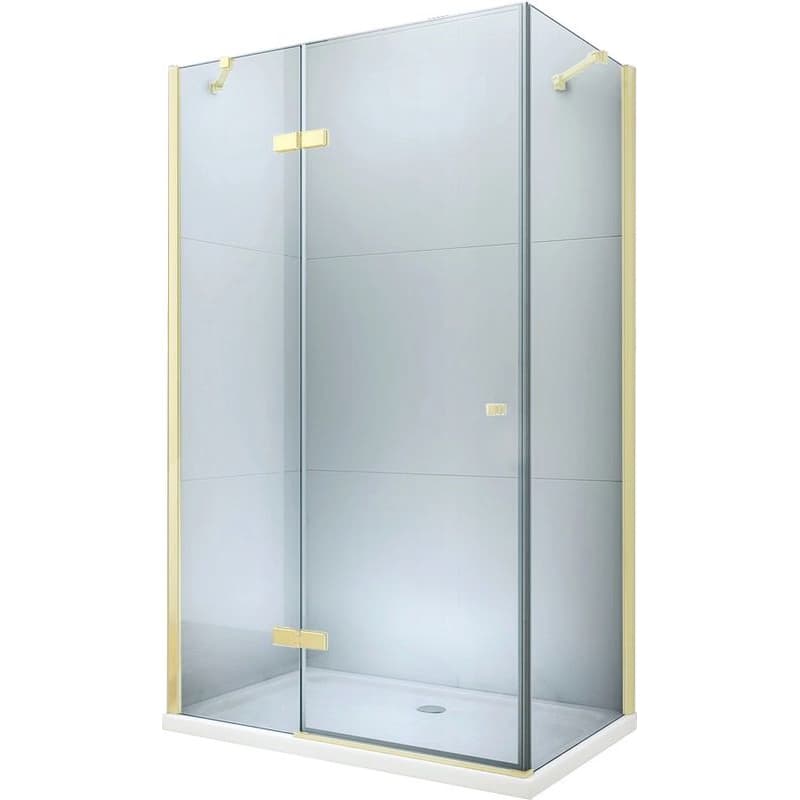 MEXEN/S - Roma sprchovací kút 100 x 100, transparent, zlatá + vanička 854-100-100-50-00-4010