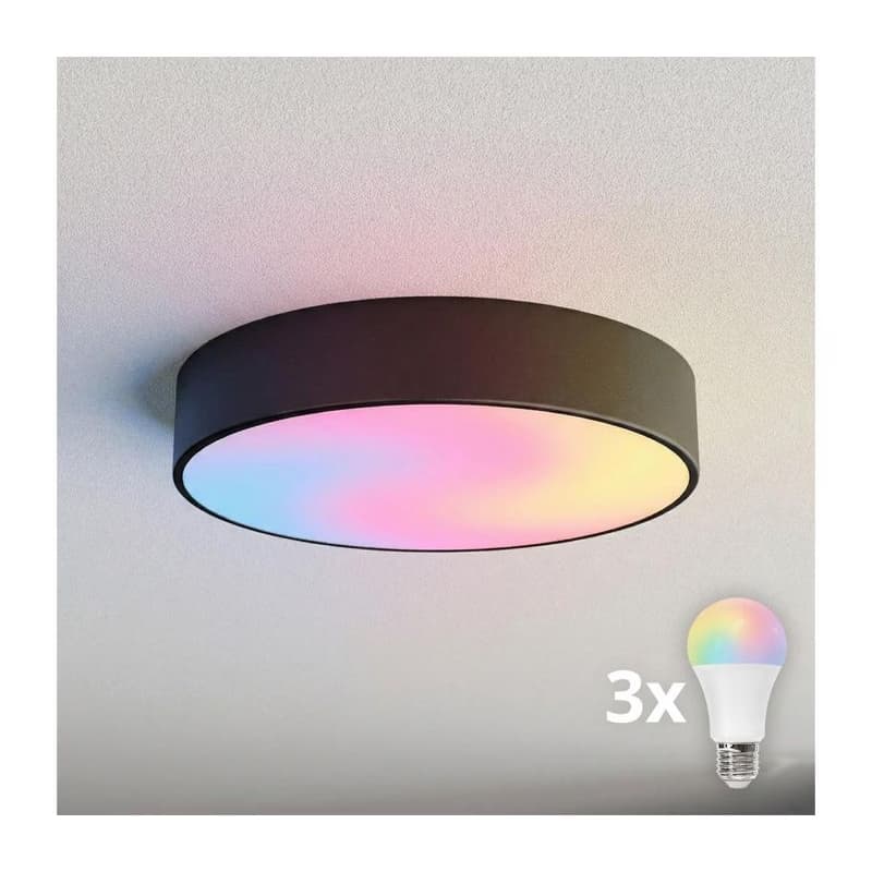Brilagi - LED RGBW stmievateľné stropné svietidlo CLARE 3xE27/9W/230V Wi-Fi čierne BG0570+3xAI0819
