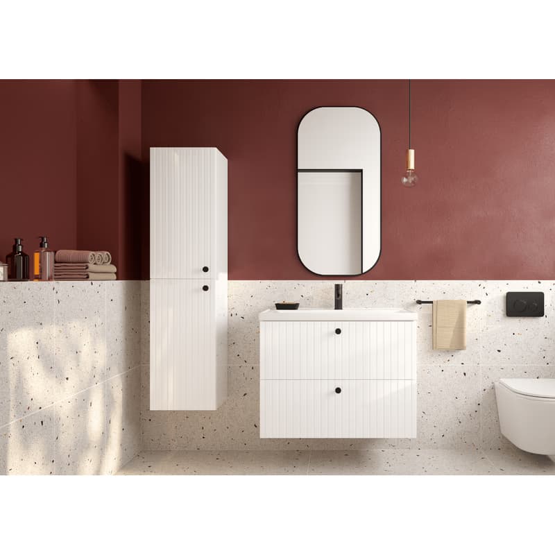 ArtDef Vysoká skrinka do kúpeľne RIETTI WHITE C35 4
