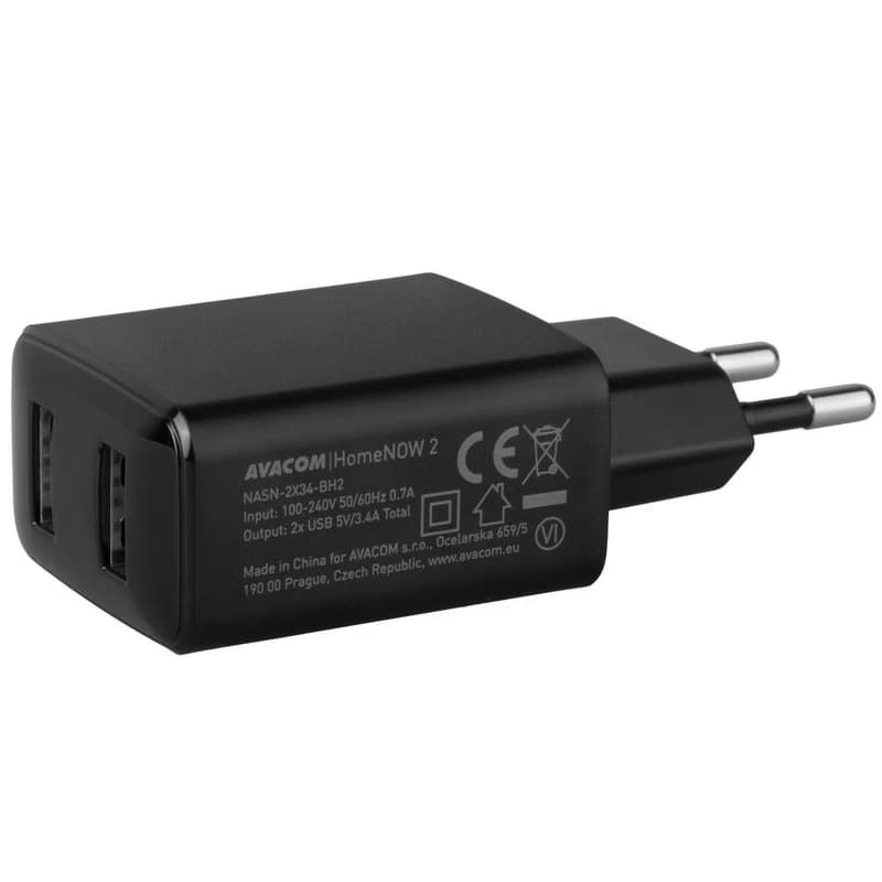 AVACOM HomeNOW 2 sieťová nabíjačka 5V 3, 4A 17W s dvoma USB-A výstupmi 2