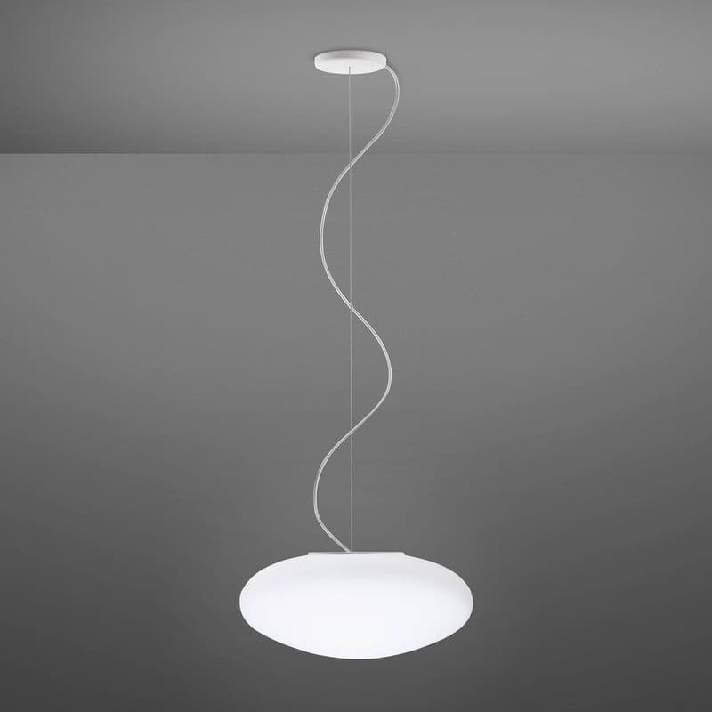 Fabbian Lumi White sklenená závesná lampa Ø 42 cm 1
