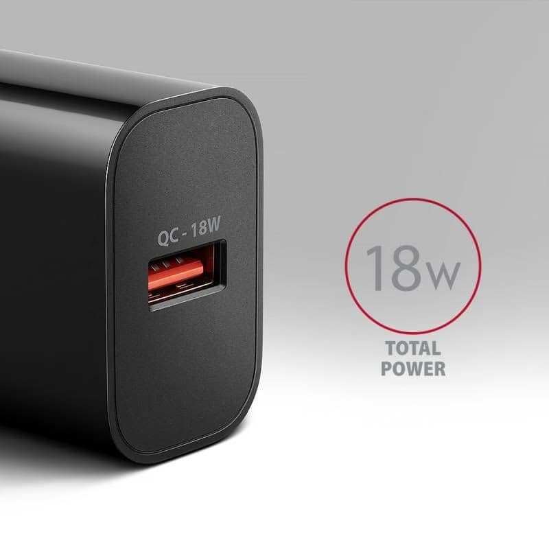 AXAGON ACU-QC18, Nabíjačka do siete 18W, 1x port USB-A, QC3.0/AFC/Apple, čierna 2