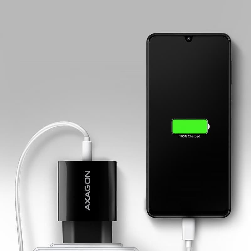 AXAGON ACU-QC18, Nabíjačka do siete 18W, 1x port USB-A, QC3.0/AFC/Apple, čierna 6