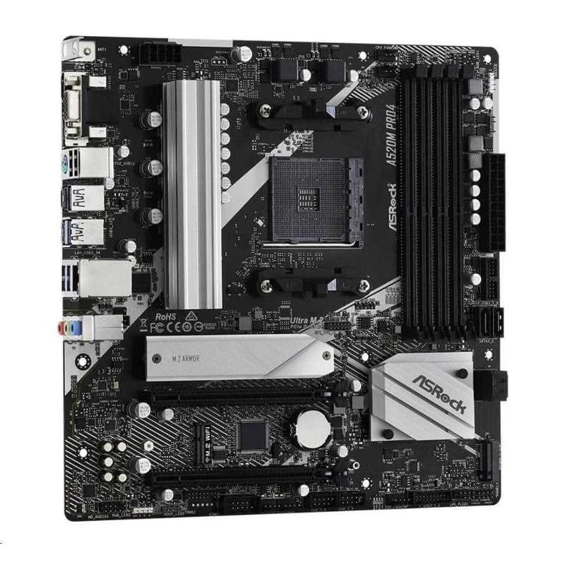 ASRock MB Sc AM4 A520 PRO4, AMD A520, 4xDDR4, HDMI, DP 3