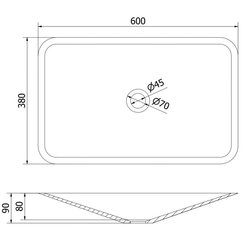 MEXEN - Esper umývadlo na dosku liaty mramor 60 x 38, čierna 23036071 6