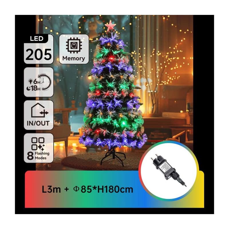 B.V. - LED RGBY Vonkajší vianočný stromček 205xLED/6W/230V/8 funkcií 180cm IP44 B10303Y31