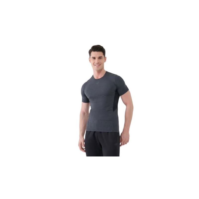 Pánske tréningové tričko s krátkym rukávom 4F TSHIRT FNK M2141-22M-ANTHRACITE MELANGE