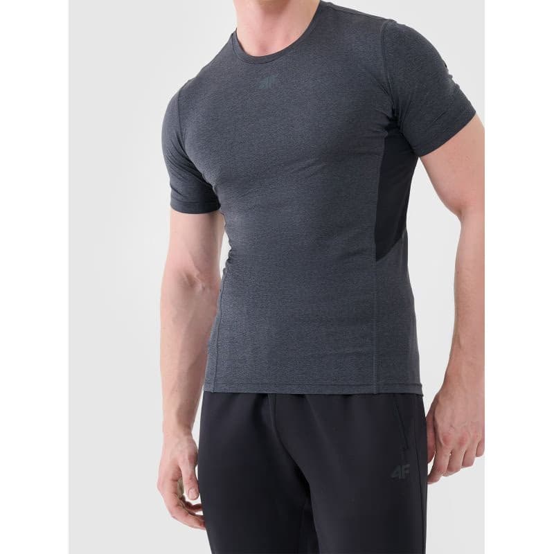 Pánske tréningové tričko s krátkym rukávom 4F TSHIRT FNK M2141-22M-ANTHRACITE MELANGE 2