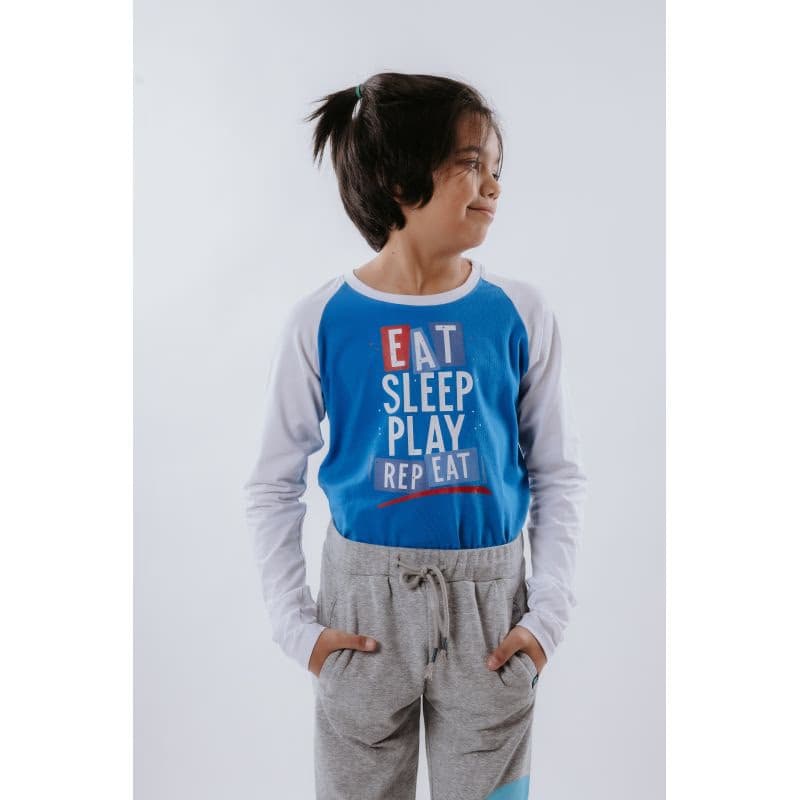 Chlapčenské tričko s dlhým rukávom AUTHORITY KIDS T-EAT-blue 3