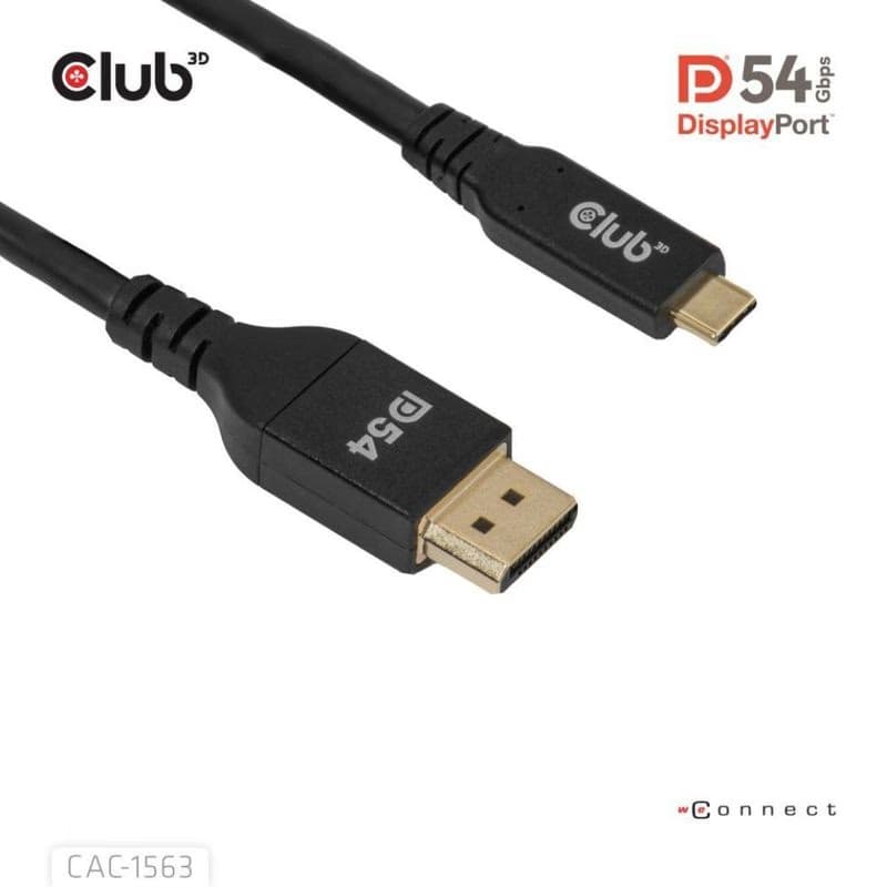 Club3D Kábel USB-C na DisplayPort 2.1 DP54 Bi-Directional, 8K120Hz, 4K480Hz, 2m 6