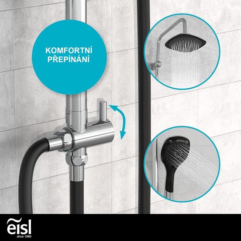 Eisl Eisl - Sprchový set bez batérie SHOWER DREAM, chróm / čierna DXLD60088CS DXLD60088CS 3