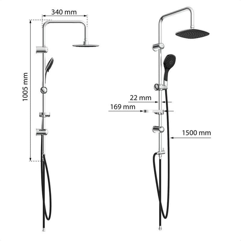 Eisl Eisl - Sprchový set bez batérie SHOWER DREAM, chróm / čierna DXLD60088CS DXLD60088CS 5