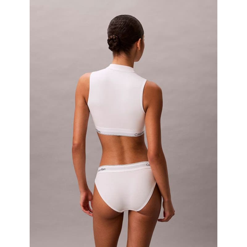 Dámsky top s podprsenkou CALVIN KLEIN Lightly Lined Mockneck Bralette Icon Cotton Modal white 3