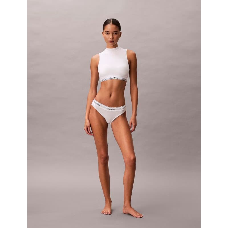 Dámsky top s podprsenkou CALVIN KLEIN Lightly Lined Mockneck Bralette Icon Cotton Modal white 5