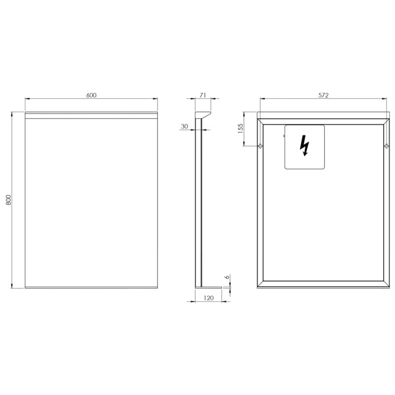 SAPHO - TRAKA zrkadlo s LED osvetlením a poličkou, 60x80cm TK060 2
