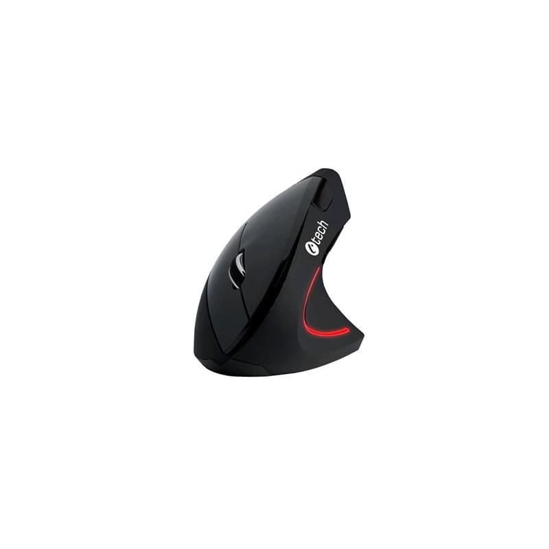 C-TECH myš VEM-09, vertikálna, bezdrôtová, 6 tlačidiel, čierna, USB nano receiver 1