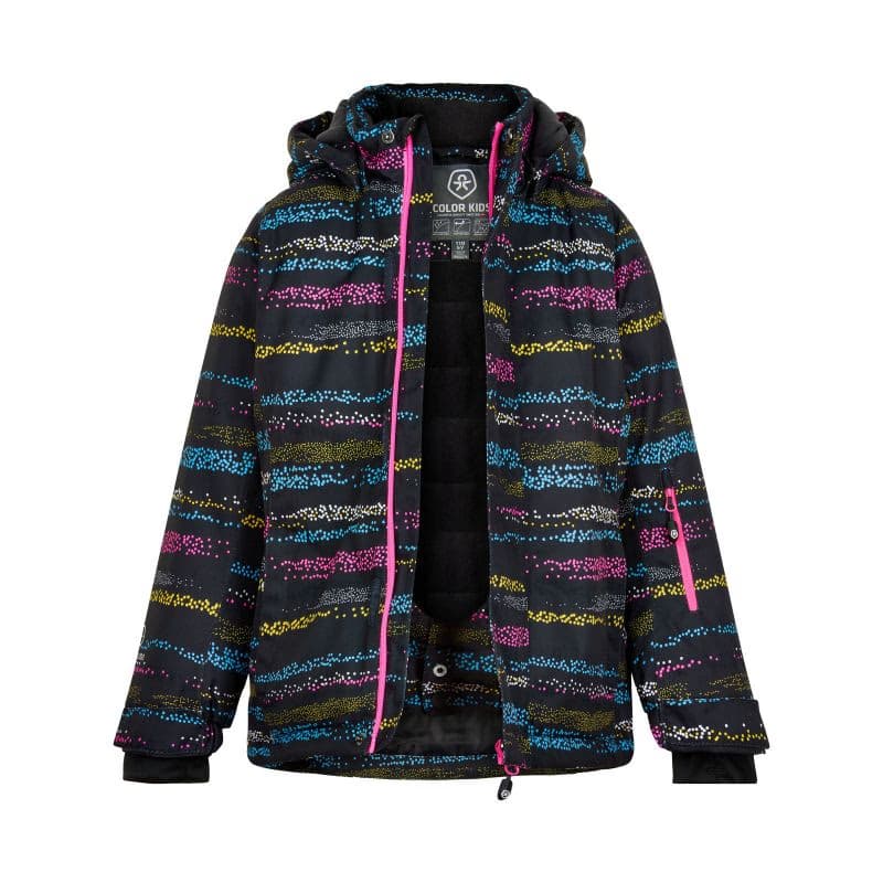 Dievčenská lyžiarska bunda COLOR KIDS Ski jacket AOP, AF 10.000, phantom 2