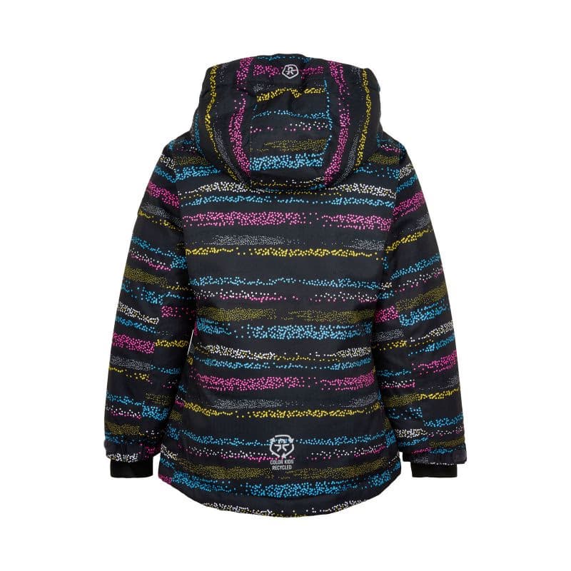 Dievčenská lyžiarska bunda COLOR KIDS Ski jacket AOP, AF 10.000, phantom 3