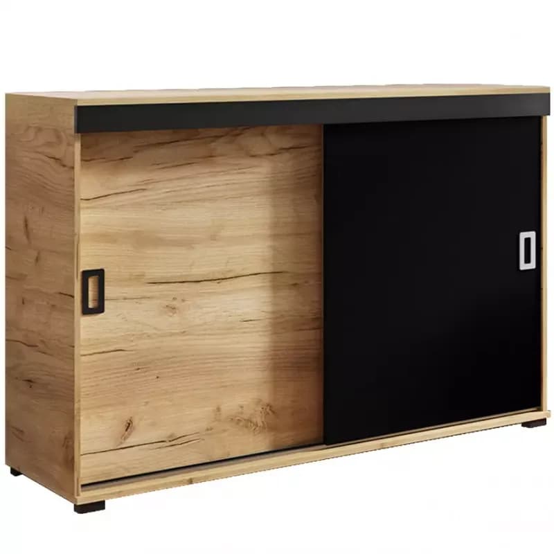 Komoda Retro 120 Craft/Čierna + Rukoväte Biely I Čierna 1
