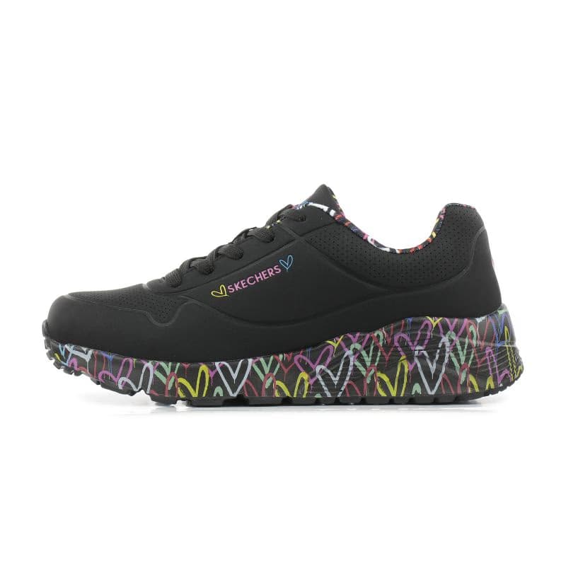 Dievčenská rekreačná obuv SKECHERS Uno Lite Lovely Luv black 2