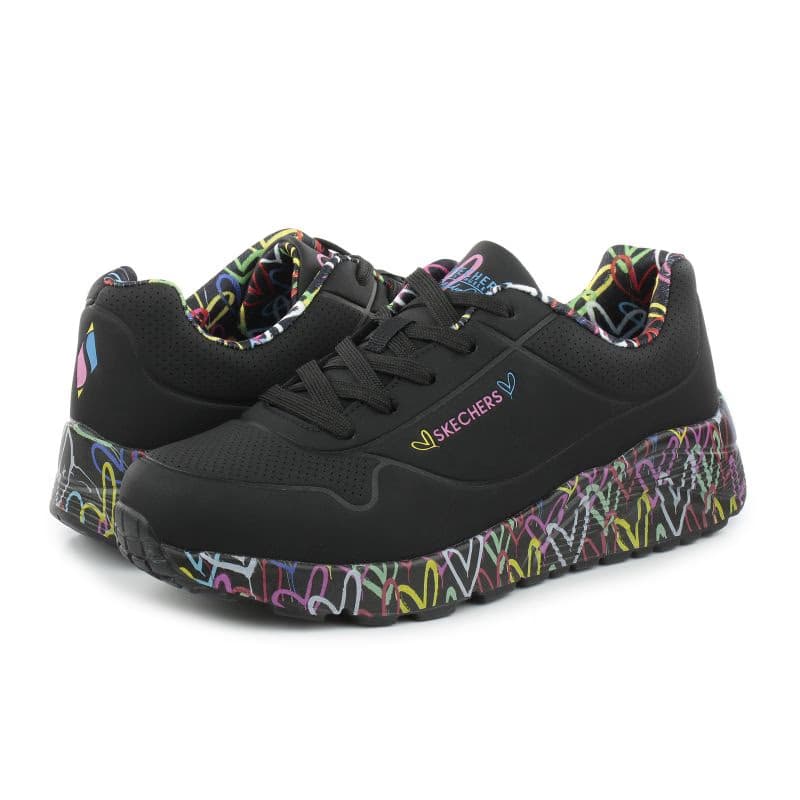 Dievčenská rekreačná obuv SKECHERS Uno Lite Lovely Luv black 5