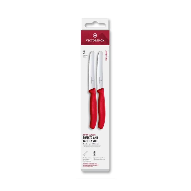 Victorinox - Sada kuchynských nožov na zeleninu SWISS CLASSIC 11 cm 2 ks červená 6.7831.2C1