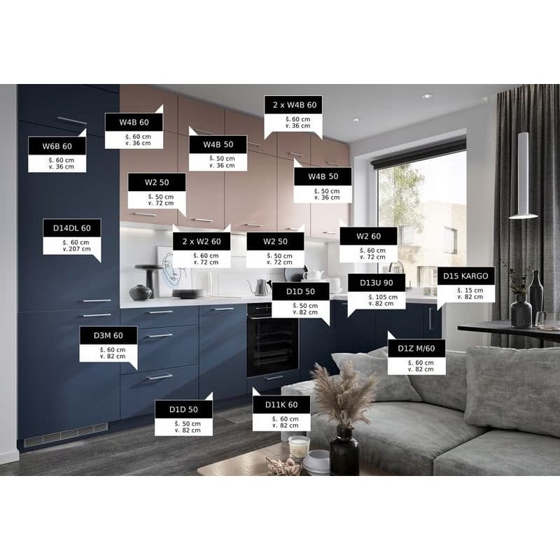ArtExt Rohová kuchynská linka BONN Farba korpusu: Grey 3