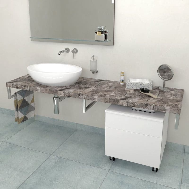 SAPHO - AVICE doska pod umývadlo 130x50cm, hrúbka 5cm, šedý kameň AV1310