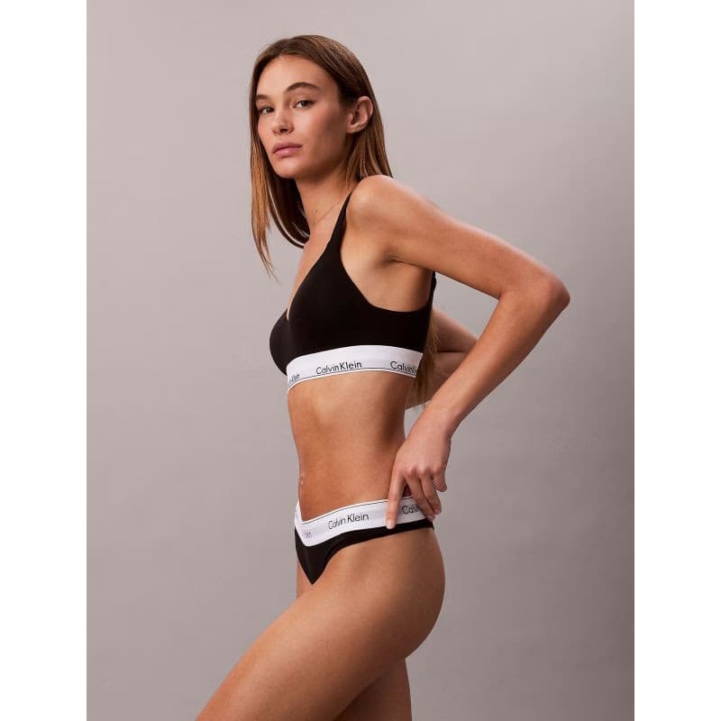 Dámske nohavičky CALVIN KLEIN Thong Icon Cotton Modal black 3