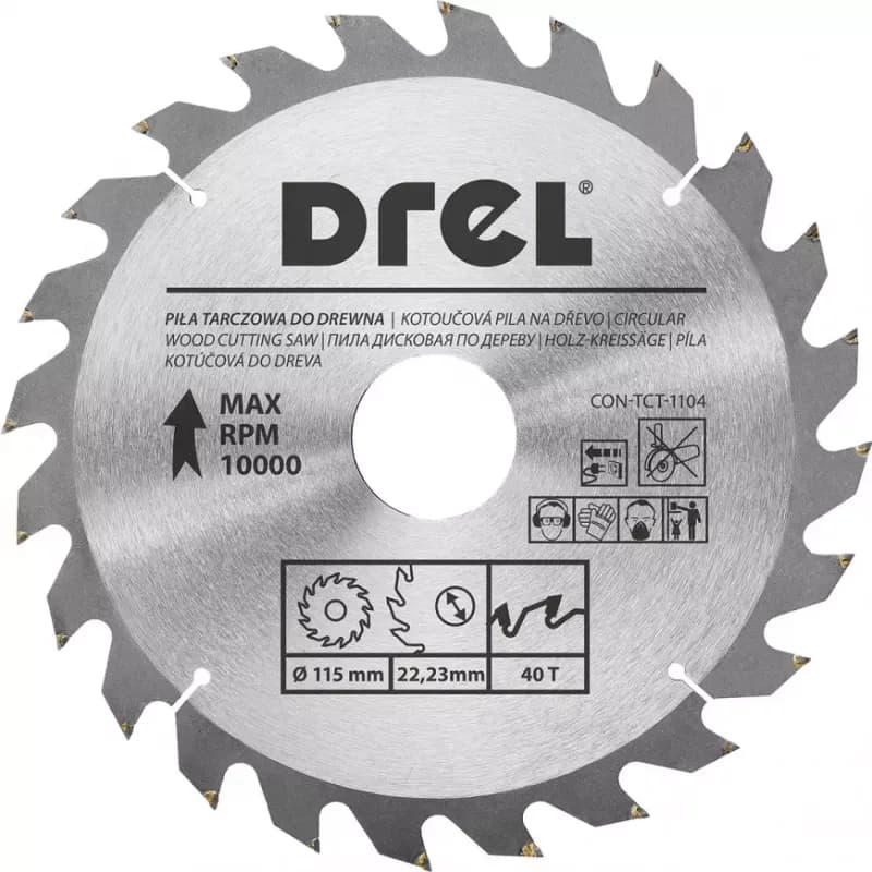 Pílový kotúč do dreva, 115 mm x 40 T, Drel 1