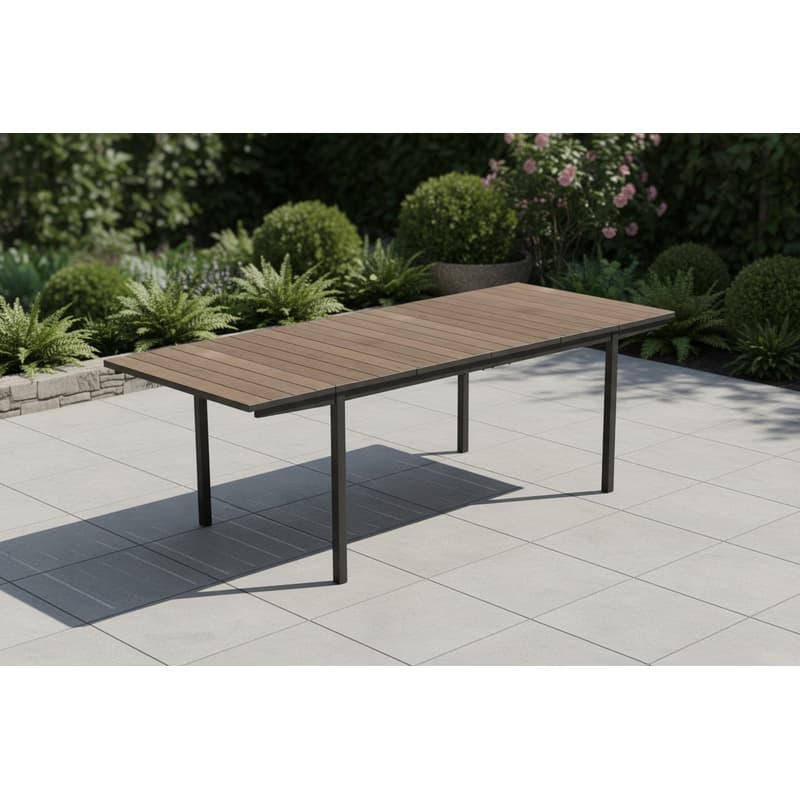 KETER Rozkladací záhradný stôl DEPORTO | 160-240cm walnut / grafit 3