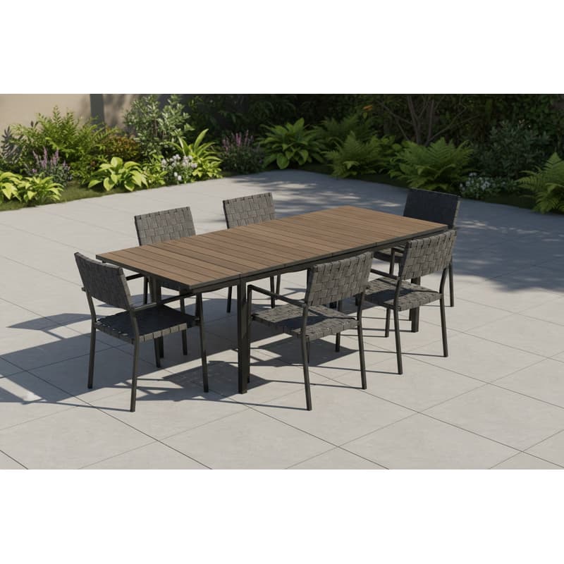 KETER Rozkladací záhradný stôl DEPORTO | 160-240cm walnut / grafit 4