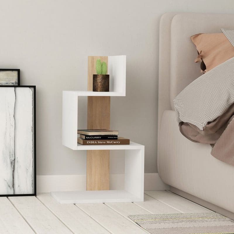 Príručný stolík / Odkladací stolík Rosie - White, Oak