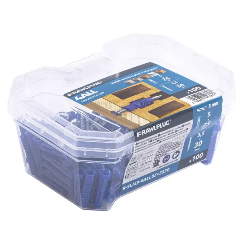 Rawlplug Univerzálna hmoždinka so skrutkou 4ALL 5x25mm 100 ks 1