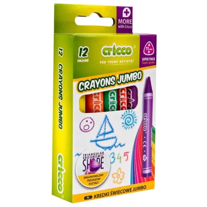 Voskovky Cricco Jumbo kpl. 12-farieb 1