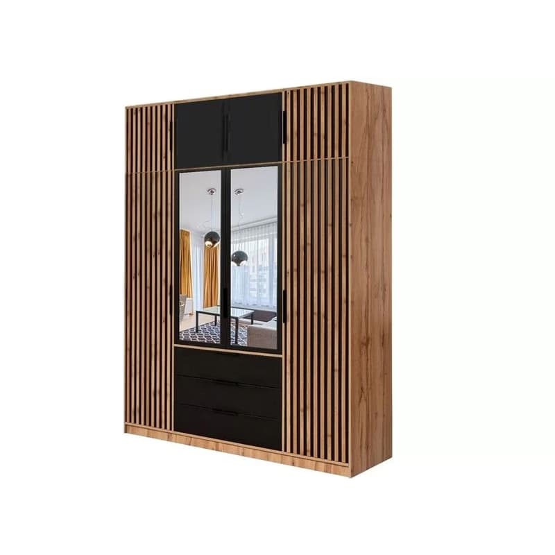 ArtStol Nadstavec ku skrini BALI LUX D4 | dub wotan/čierna 2