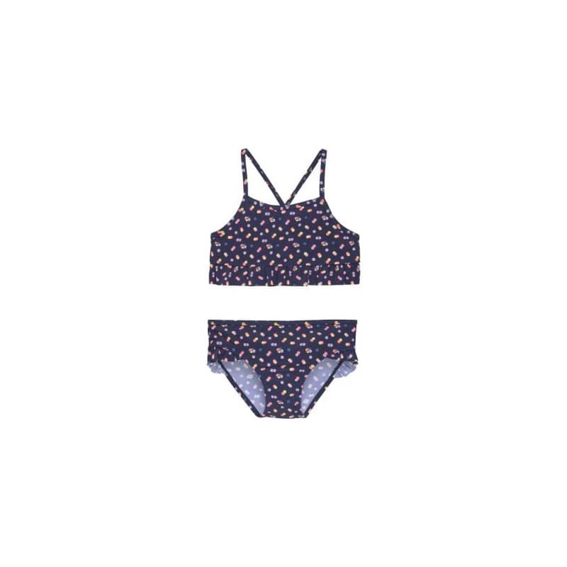 Dievčenské plavky COLOR KIDS Bikini W. Frills, AOP, dress blues