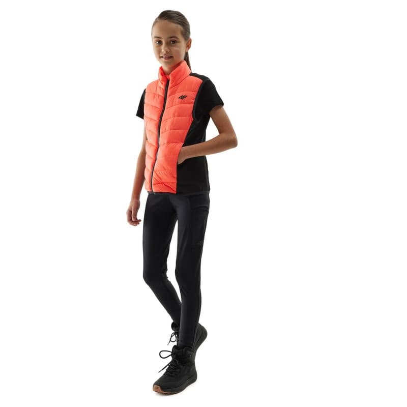 Dievčenské turistické legíny 4F JUNIOR TROUSERS FNK-4FJWSS24TFTRF493-21S-BLACK 4