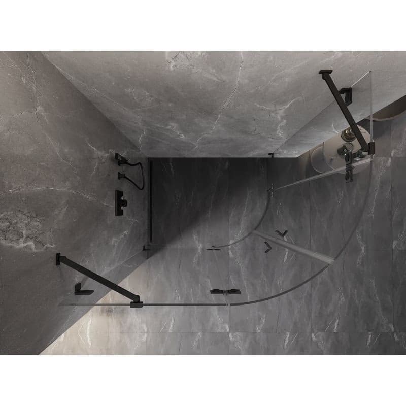 MEXEN/S - Lunar sprchovací kút štvrťkruh krídlový ľavá 100 x 80, transparent, čierna 833-100L-080P-70-00 4