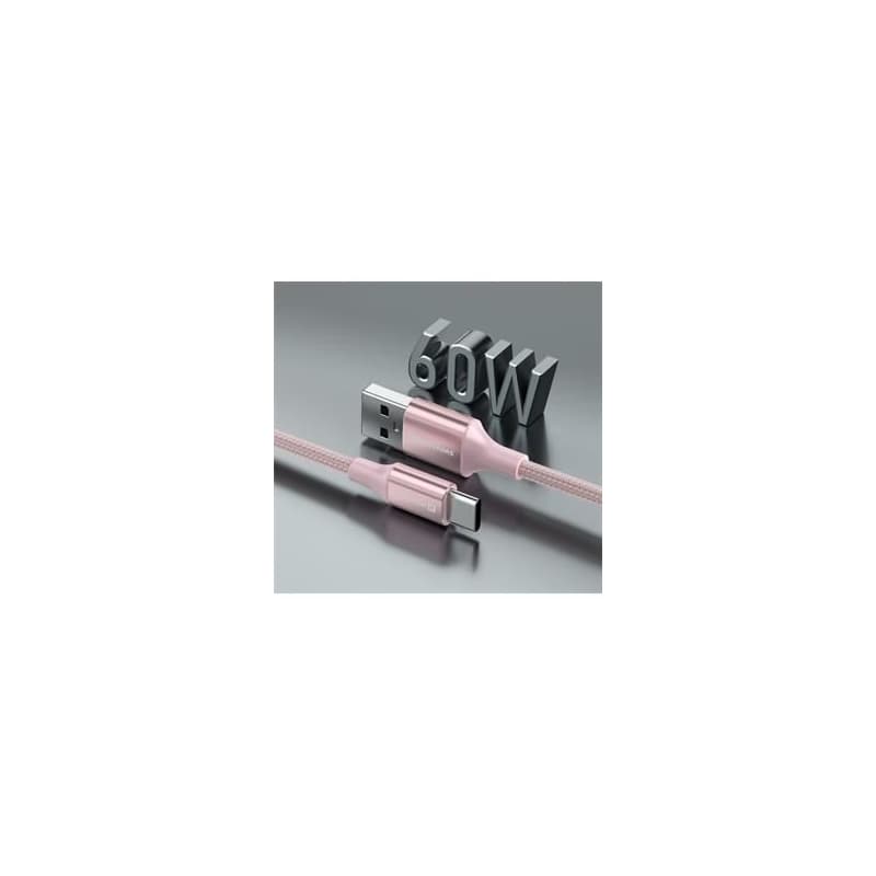 SWISSTEN DÁTOVÝ KÁBEL TEXTILE II USB / USB-C 1,5 M RUŽOVÝ 6