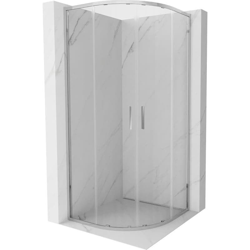 MEXEN/S - Exo štvrťkruhový posuvný sprchovací kút 100 x 100, transparent, chróm 8132-100-100-01-00