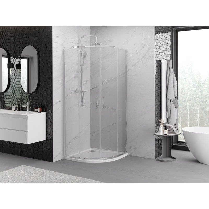 MEXEN/S - Exo štvrťkruhový posuvný sprchovací kút 100 x 100, transparent, chróm 8132-100-100-01-00 4