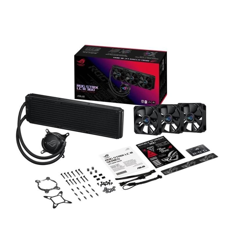 ASUS vodný chladič CPU AIO ROG STRIX LC III 360, 3x120mm, LGA1851, AM5 6