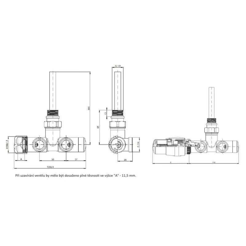 HOPA - SINGLE-SET, jednobodový ventil (Z7) - Farba - Čierna , Variant - Ľavá RDSINGLESETLB 5