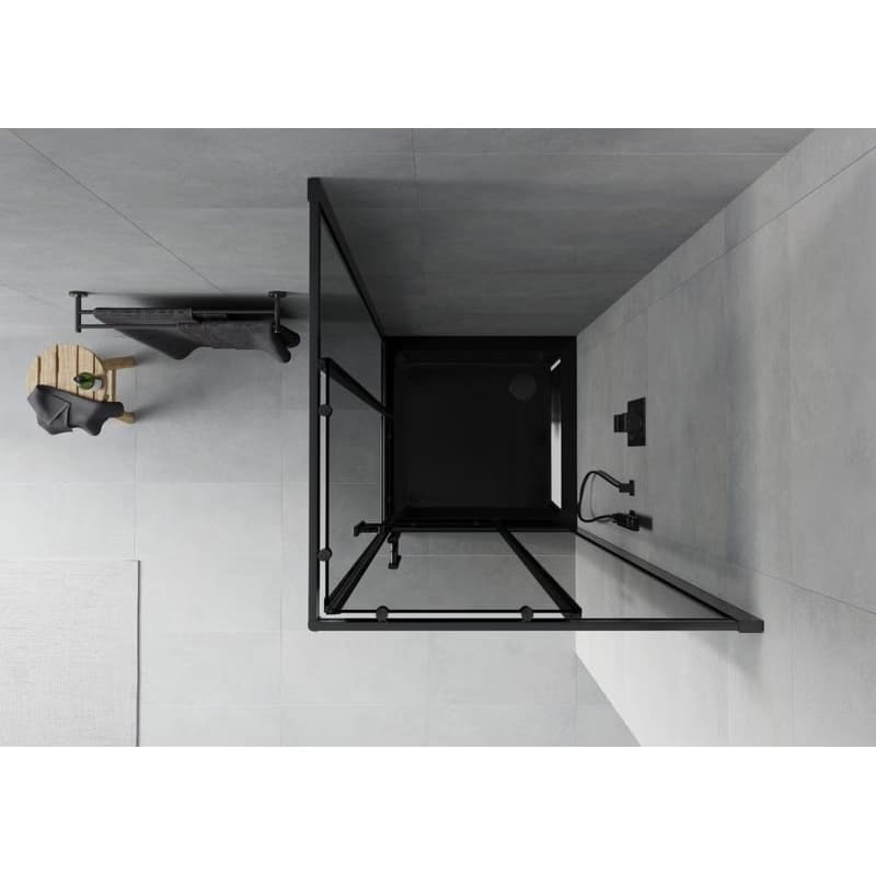 MEXEN/S - Rio sprchovací kút 70x70, grafit, čierna + vanička so sifónom 860-070-070-70-40-4070B 6