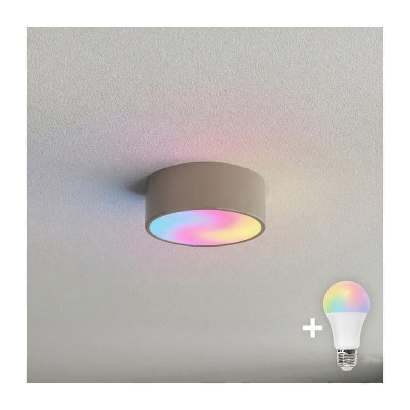 Brilagi-LED RGBW stmievateľné kúpeľňové stropné svietidlo CLARE 1xE27/9W/230V IP54 Wi-Fi béžové BG1594+AI0819