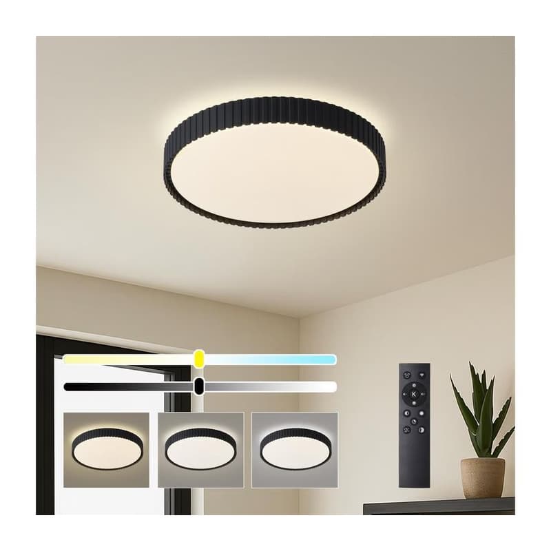 Brilagi - LED stmievateľné stropné svietidlo ORINO LED/54W/230V 3000-6000K čierne, priemer 43 cm + DO (diaľkové ovládanie) BRI851 1