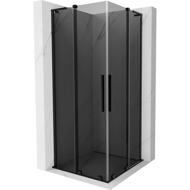 MEXEN/S - Velar L Duo sprchovací kút, posuvné dvere 100 x 100, grafit, čierna 871-100-100-02-43-70